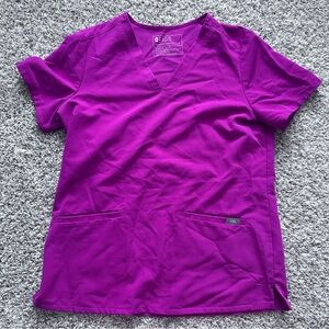 Figs bright purple pink two pocket scrubs scrub top